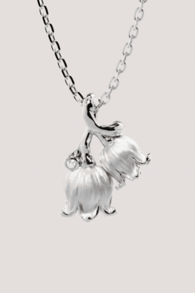 Sterling Silver Lily of the Valley May Birth Flower Necklace