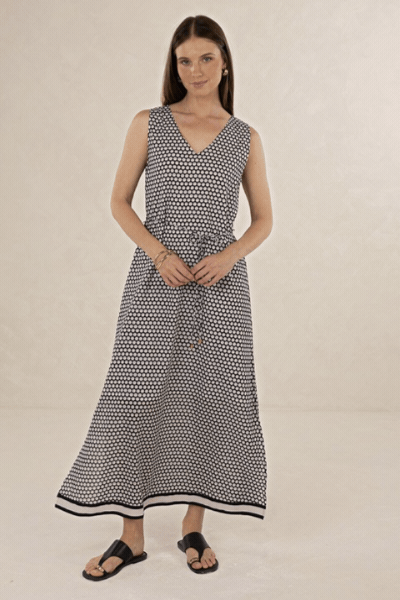 Hexi Maxi Dress | Black Cream