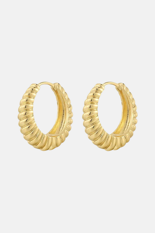 Ridged Marabella Hoops | Gold