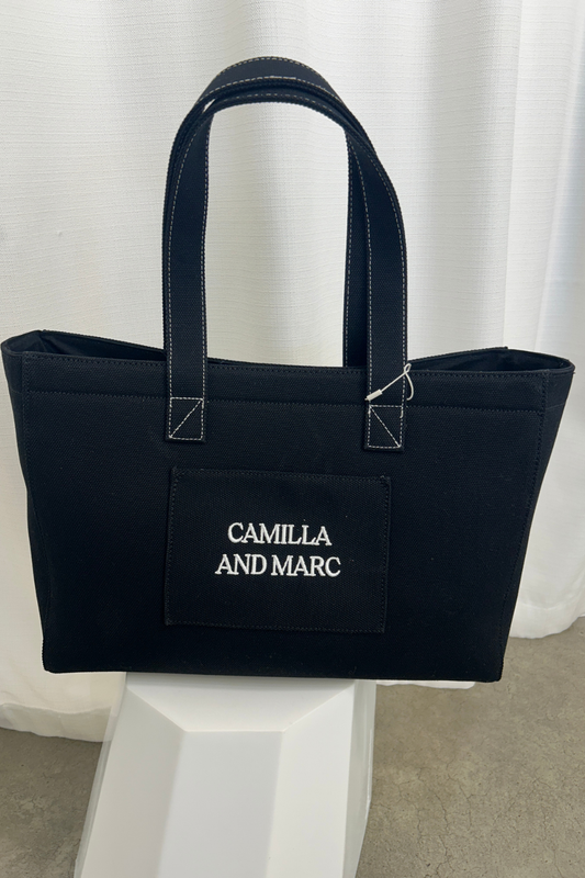 Charlotte Shopper Tote | Black/White