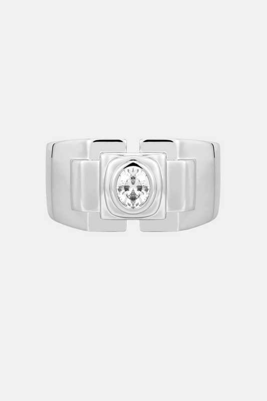 Deco Statement Ring | Silver