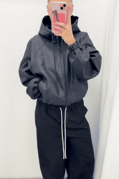 Escher Logo Jacquard Anorak | Black