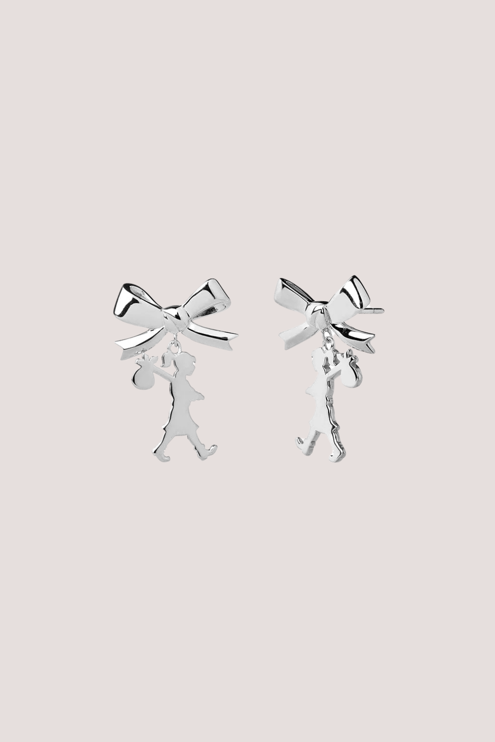 Girl With The Bow Earrings | Silver