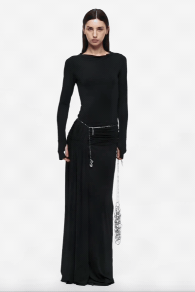 Andrea L/S Maxi Dress | Black