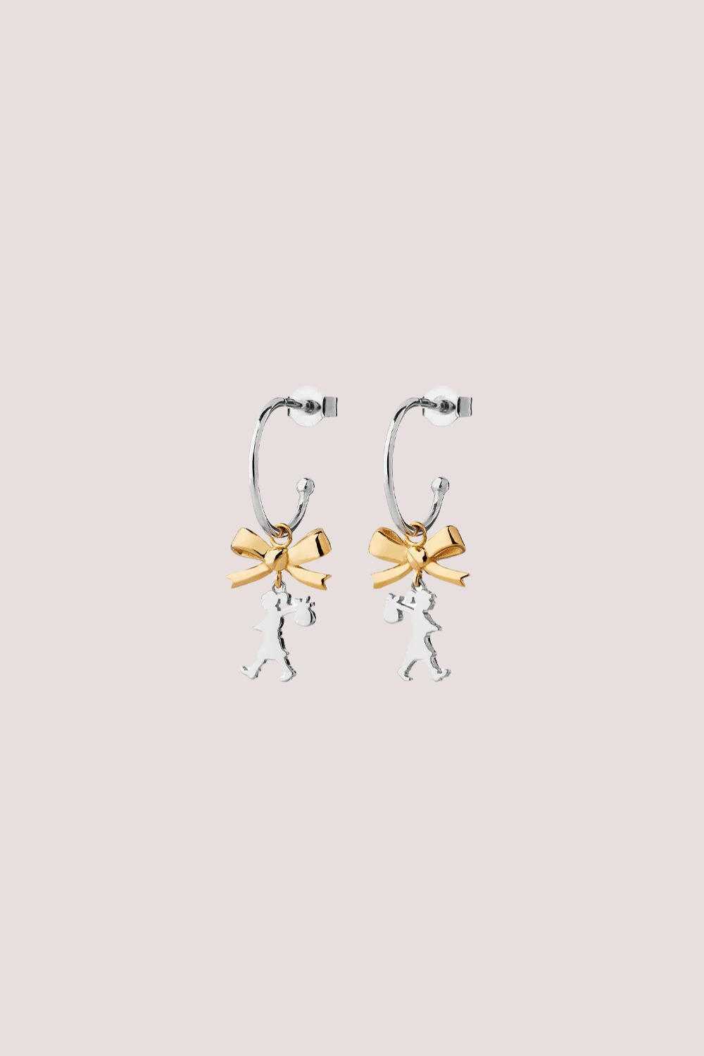 Mini Girl with a Bow Hoops Silver/Gold