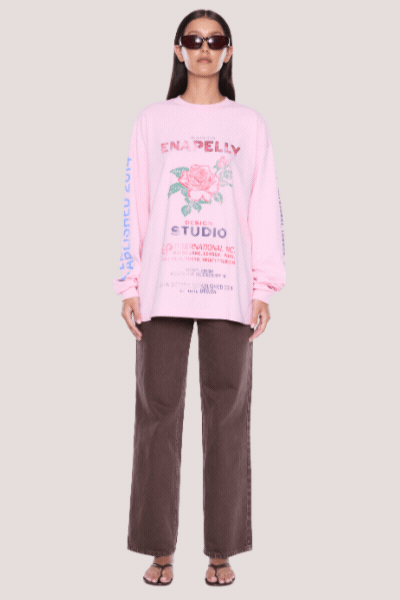 Hailey Long Sleeve Cuffed Tee | Blush Pink