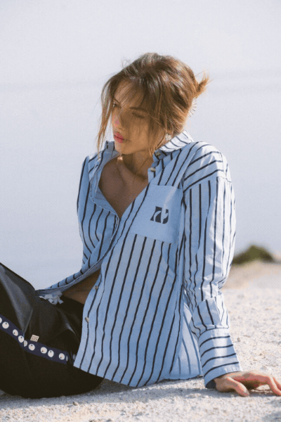 AJ Crest Palermo Shirt | Sea Blue