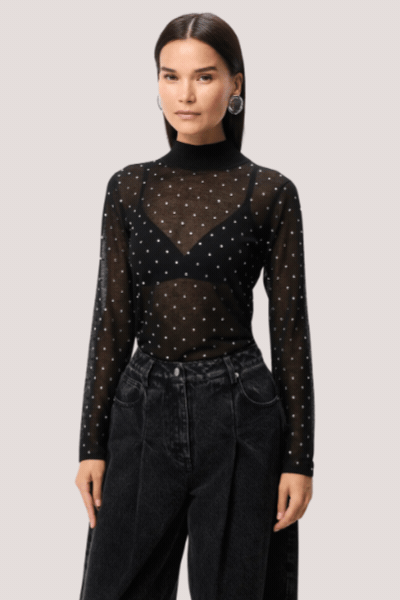 Celeste Knit Top | Black Crystal