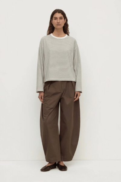 Malone Stripe Wide Sleeve Tee | Cream/Black