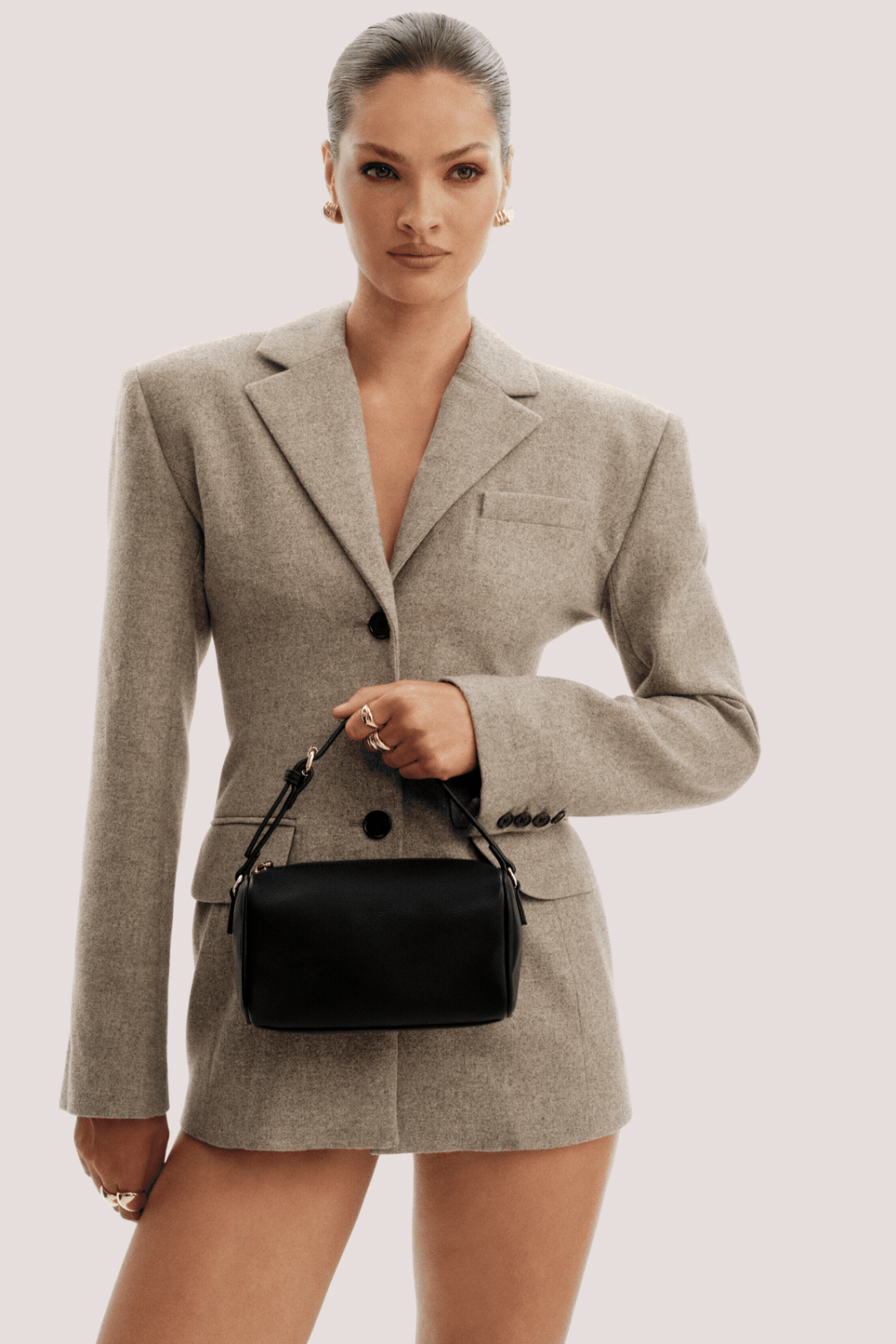 Donna Handle Bag | Black Pebble