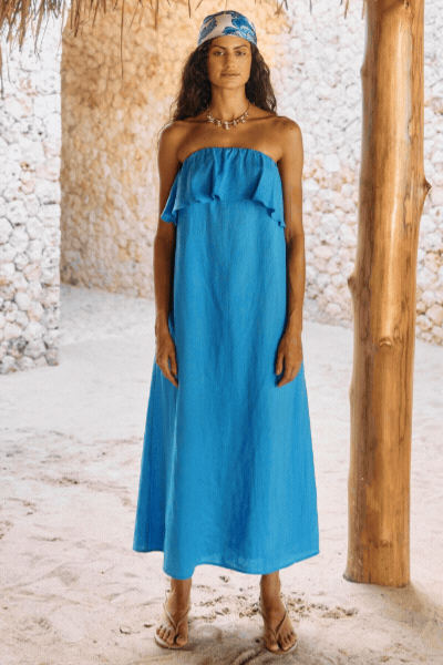 Maris Strapless Dress | Marine
