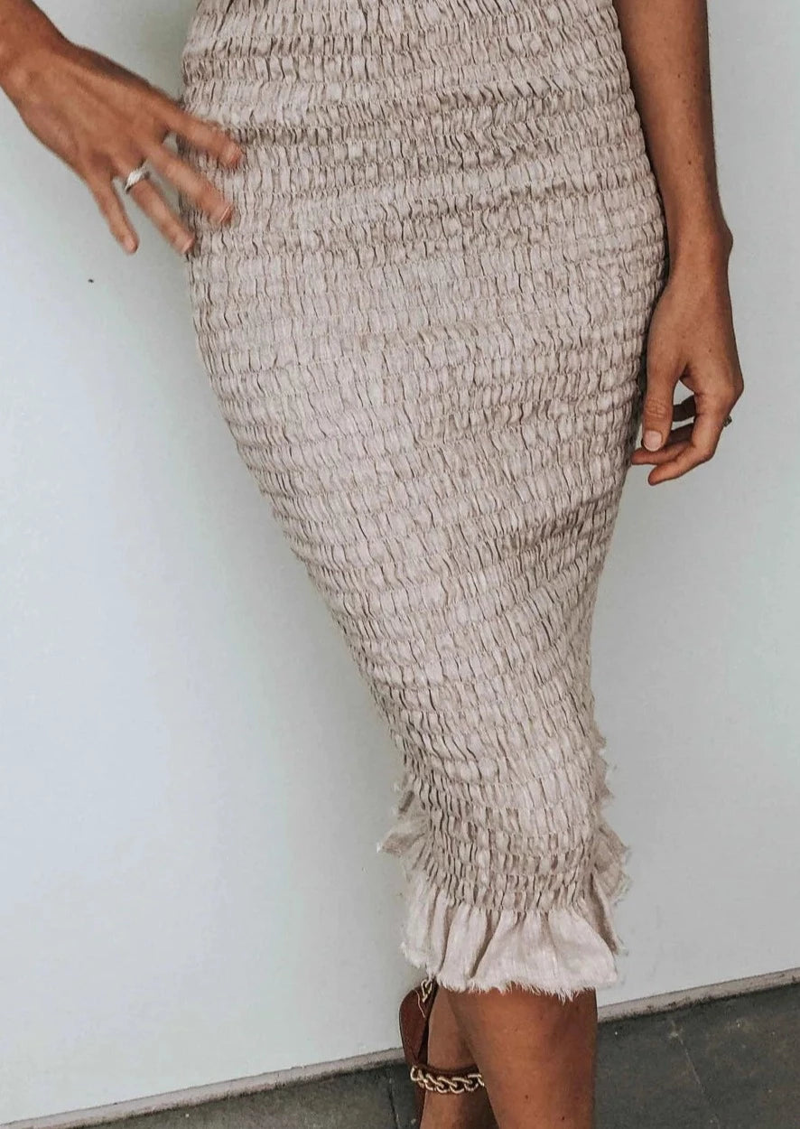 Eva Dress | Sand Linen