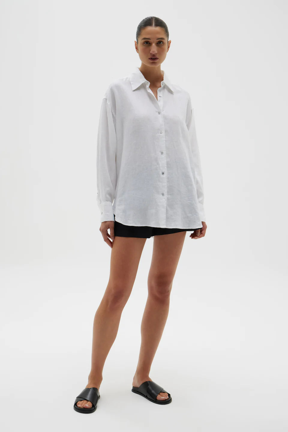 ASSEMBLY Oversized Linen Shirt - White