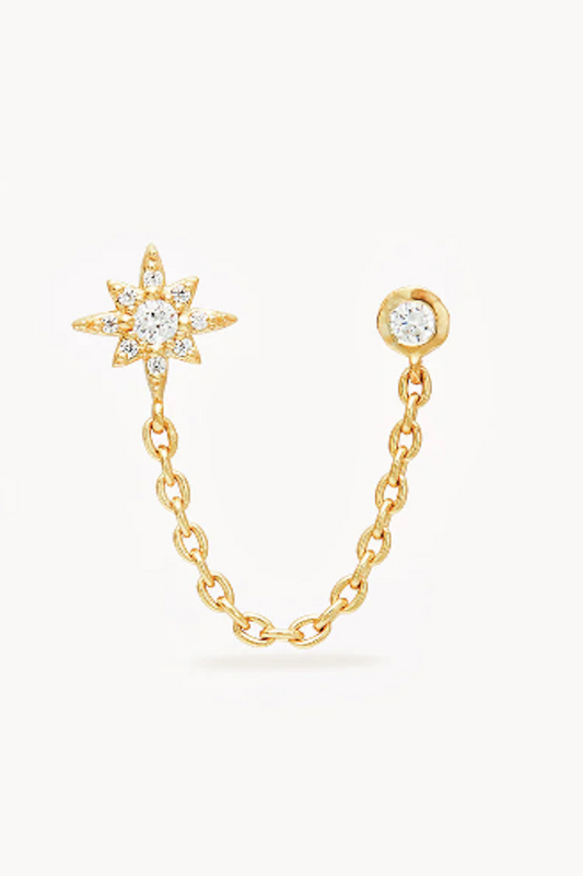 Dancing In Starlight Chain Earring Single | Gold